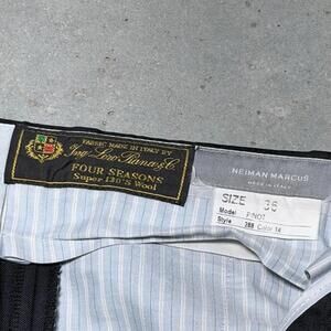 Loro Piana Four Seasons Neiman Marcus Mens Dress Pants 36 Black Super 130s Slim